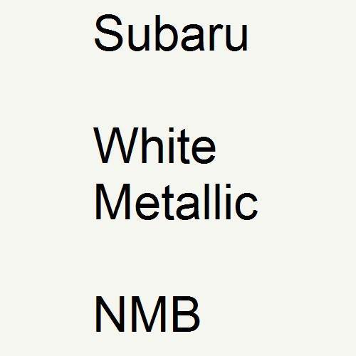 Subaru, White Metallic, NMB.